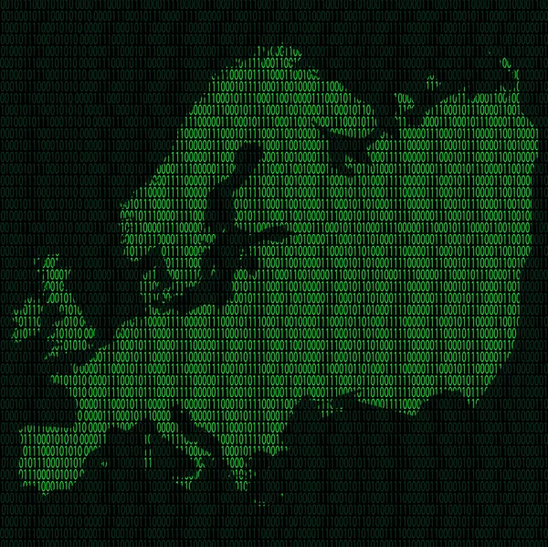 Silueta Evropy od binárních číslic — Stockový vektor