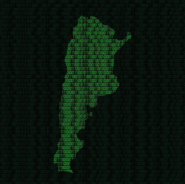 Silhouet van Argentinië van binaire cijfers — Stockfoto