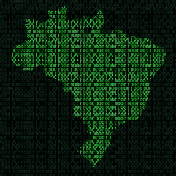 Silhouette of Brazil from binary digits — Stock Photo, Image