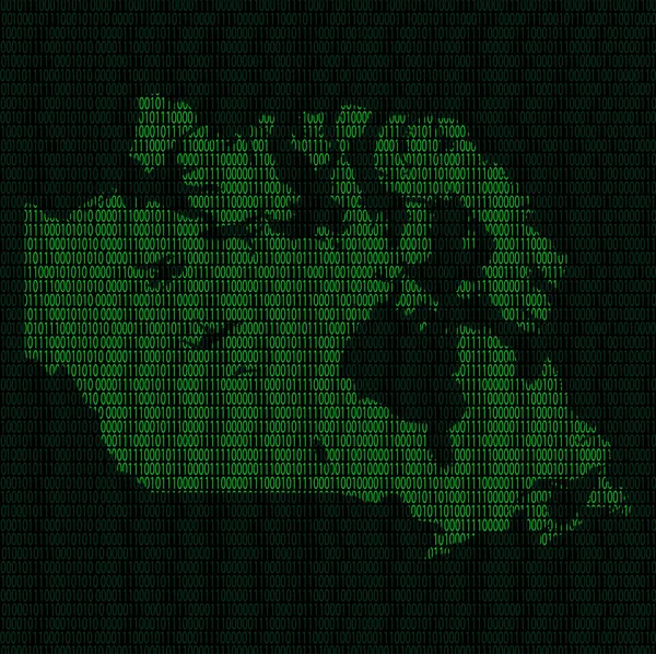Silhouette von Kanada aus binären Ziffern — Stockfoto