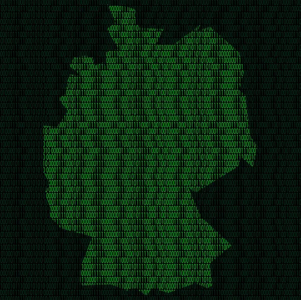 Silhouet van Duitsland van binaire cijfers — Stockfoto