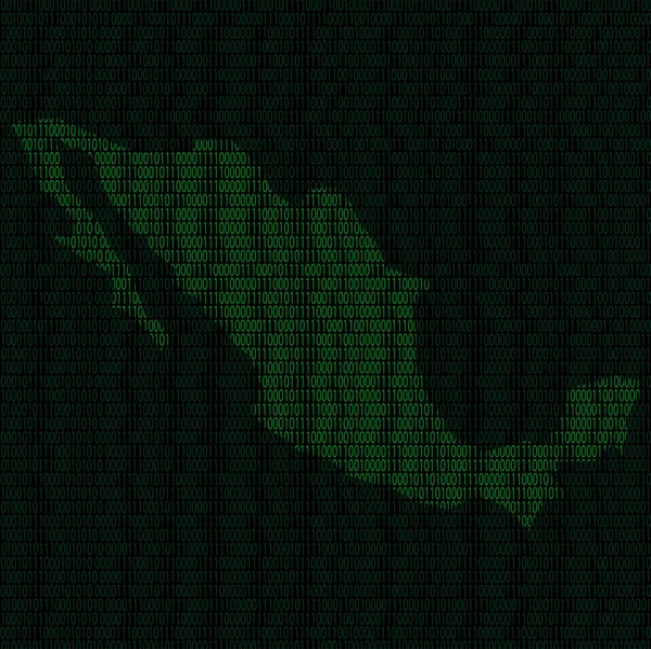Silhouet van Mexico van binaire cijfers — Stockfoto