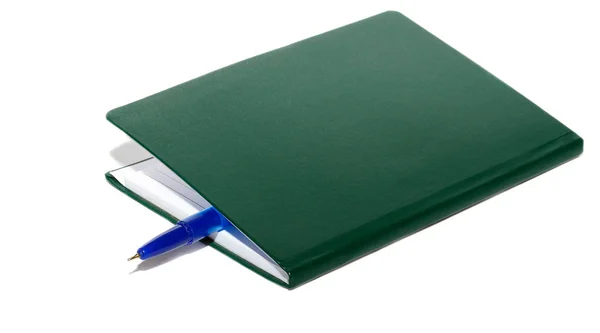 Το βιβλίο το σημειωματάριο και στυλό — Φωτογραφία Αρχείου