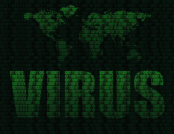 La palabra virus en el fondo del mapa del mundo — Vector de stock