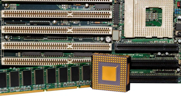 Placa-mãe RAM e processador — Fotografia de Stock