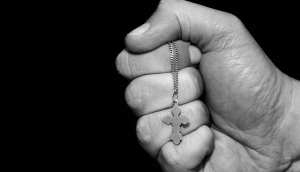 Hand with a cross — Stock Photo, Image