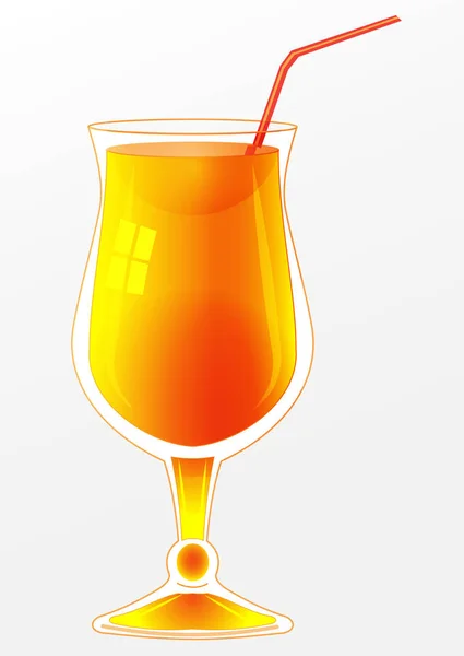 Copa con cóctel naranja — Vector de stock