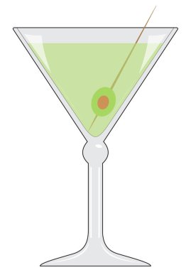 Cam içki ve zeytin ile