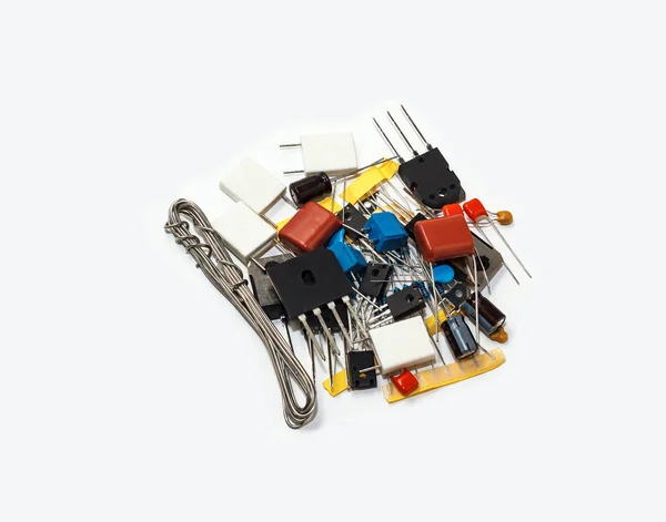 A handful of electronic components — Stok fotoğraf