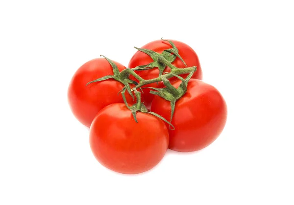 Sprig Pomodori Maturi Isolati Sfondo Bianco — Foto Stock