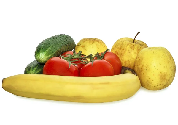 Verduras Frutas Aisladas Sobre Fondo Blanco —  Fotos de Stock