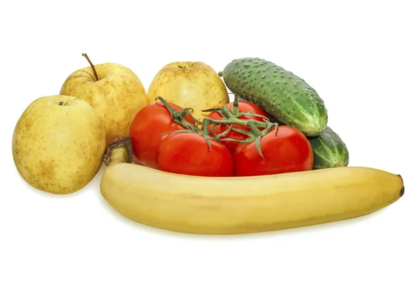 Warzywa Owoce Izolowane Białym Tle — Zdjęcie stockowe