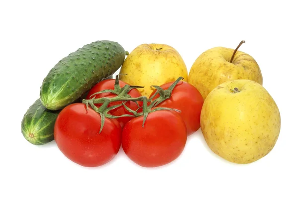 Légumes Fruits Isolés Sur Fond Blanc — Photo