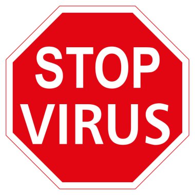 Virüs kelimesiyle uyarı işareti
