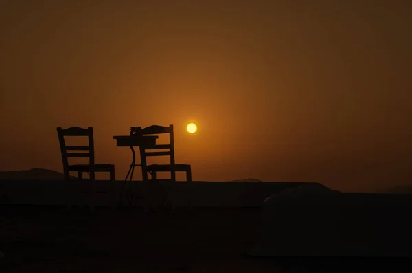 Santorini günbatımı arka plan