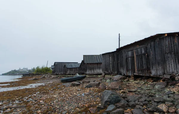 Beyaz Deniz, eski kayıp rıhtım, Chupa Karelya, beyaz kutup gece — Stok fotoğraf