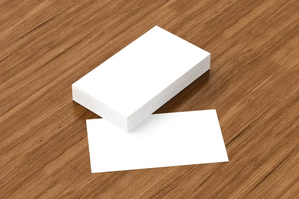 Mockup em branco de cartões de visita - modelo, ilustração 3D — Fotografia de Stock