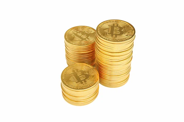 Pile de Bitcoin,, illustration 3D Images De Stock Libres De Droits