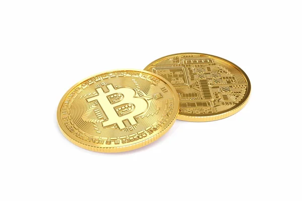 Pile de Bitcoin, illustration 3D Images De Stock Libres De Droits