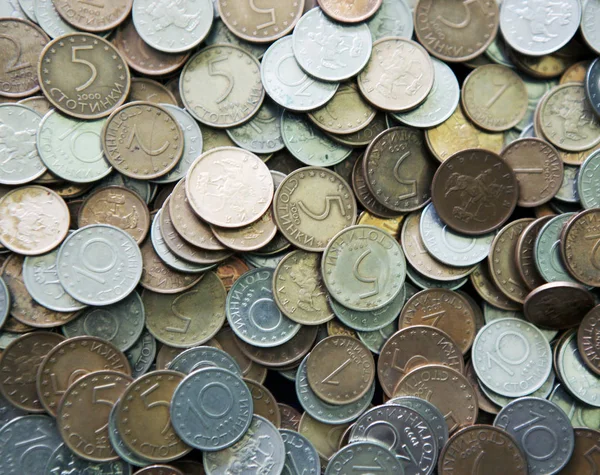 Huge Pile Of The Bulgarian Coins — Stock Photo, Image
