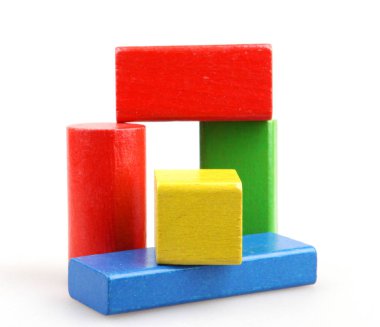 Ahşap yapı taşları - renkli görüntü