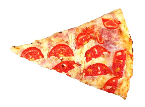 Frisch gebackene Pizza isoliert auf weißem Hintergrund — Stockfoto