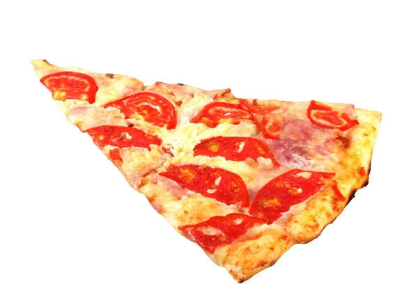 Свежеиспечённая пицца на белом фоне — стоковое фото