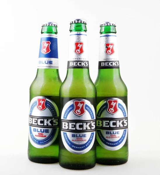 Pomorie, Bulgaria - October 03, 2017: Becks beer isolated on whi — Stock Photo, Image