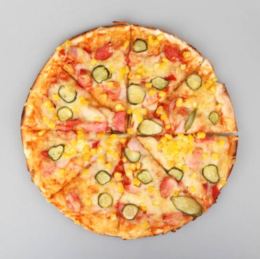 Güzel taze pizza - renkli görüntü