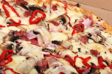 Güzel taze pizza - renkli görüntü