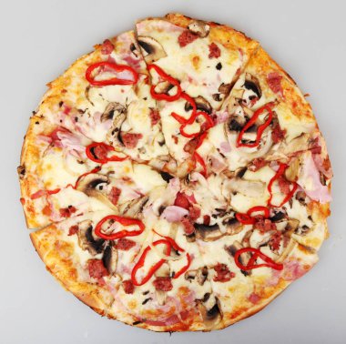 Güzel taze pizza - renkli görüntü