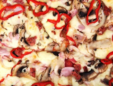 Güzel taze pizza - renkli görüntü