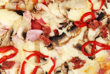 Güzel taze pizza - renkli görüntü