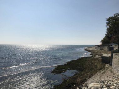 Nesebar, Bulgaristan - 06 Ekim 2017: Tatil beldesi ve antik kent Nesebar Bulgaristan.