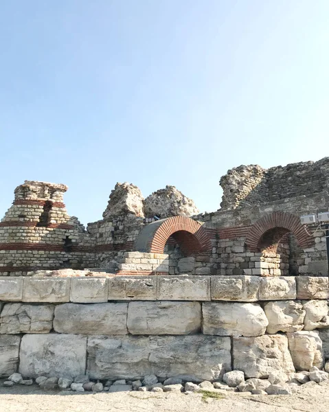 Nesebar 保加利亚 2017年10月06日 西部堡垒墙壁在科教文组织世界遗产镇 — 图库照片