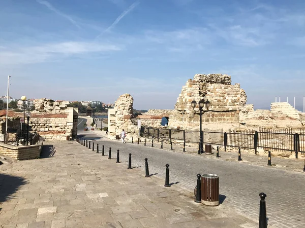 Nesebar Bulgarien Oktober 2017 Western Fästning Vägg Den Unesco Stadskärnan — Stockfoto