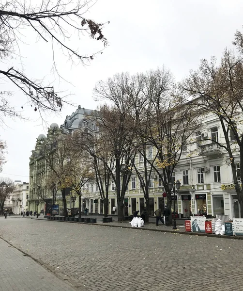 Odessa Ukraine November 2017 Ulitsa Deribasovskaya Pedestrian Walkway Heart Odessa — Stock Photo, Image