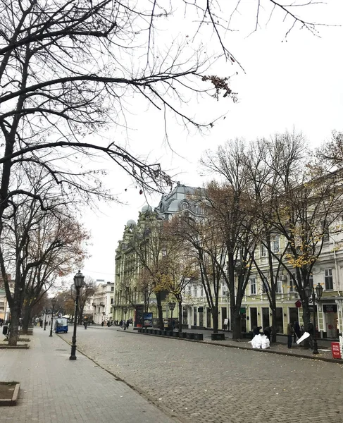 Odessa Ukrayna Kasım 2017 Ulitsa Deribasovskaya Odessa Ukrayna Nın Merkezinde — Stok fotoğraf