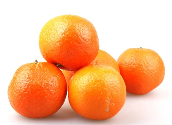 Frutas Frescas Mandarina Sobre Fondo Blanco — Foto de Stock