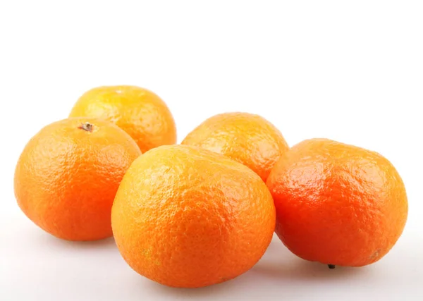 Frutas Frescas Mandarina Sobre Fondo Blanco — Foto de Stock