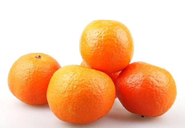 Frutas Frescas Mandarina Sobre Fondo Blanco — Foto de Stock