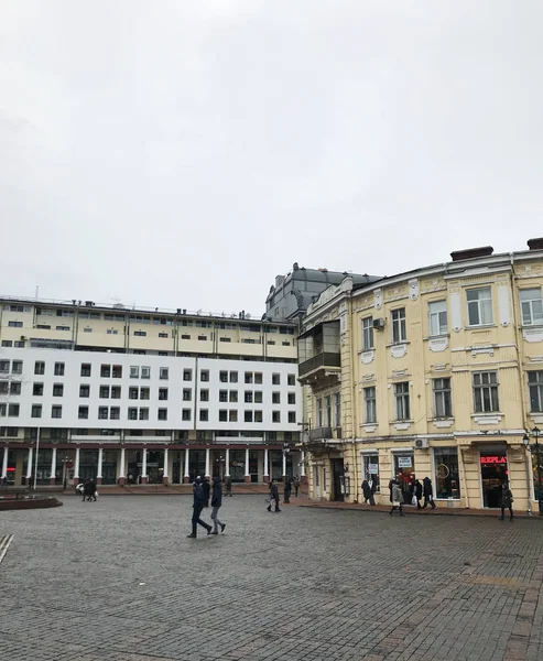 Odessa Ucrania Diciembre 2017 Gente Visita Plaza Hretska Una Las — Foto de Stock