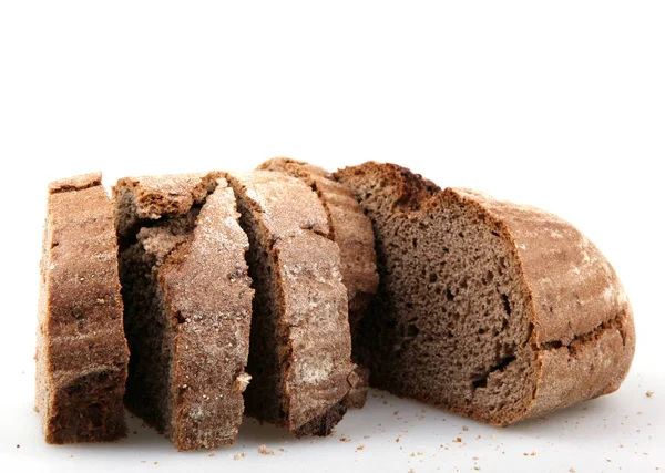 Black Bread Isolated White — Stock Photo, Image