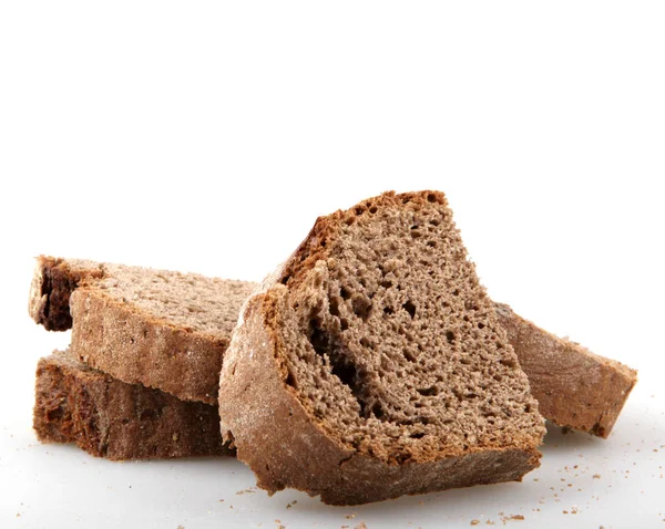 Black Bread Isolated White — Stock Photo, Image