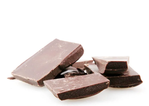 Chocolate Negro Aislado Sobre Fondo Blanco — Foto de Stock