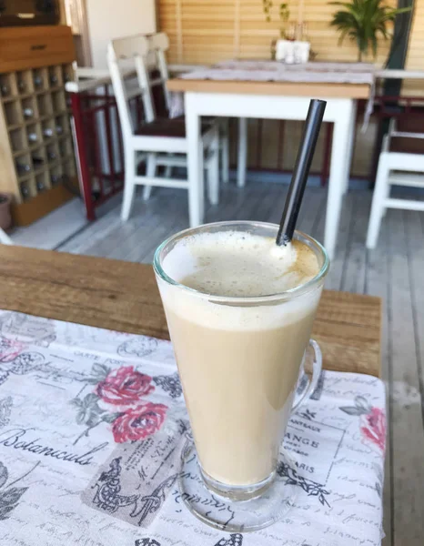 Coffee Latte Whipped Cream — Stock Photo, Image