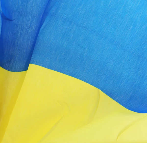 Stäng Upp Ukrainska Flagga — Stockfoto