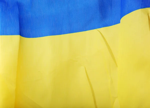 Stäng Upp Ukrainska Flagga — Stockfoto