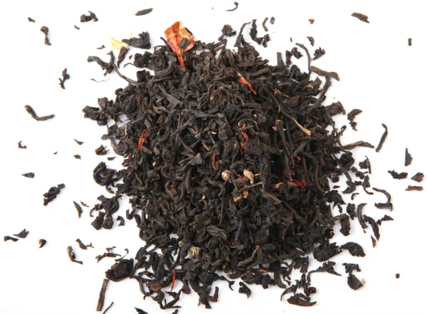 Μαύρο Τσάι Αφήνει Μαύρα Φύλλα Τσαγιού — Φωτογραφία Αρχείου