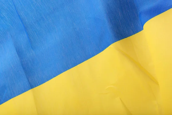 Stäng Upp Ukrainska Flagga — Stockfoto